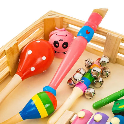 Креативна игра с музикални инструменти, 8 броя, дърво