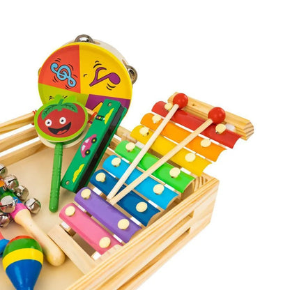 Креативна игра с музикални инструменти, 8 броя, дърво