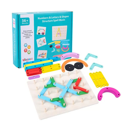 Montessori Montessori Wood Games Структура на заклинания Букчета Номер