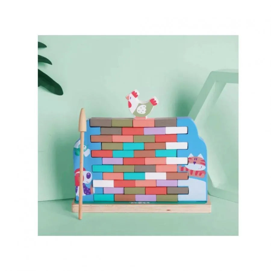 3D игра тип пъзел с домашни, многоцветни, дървени животни