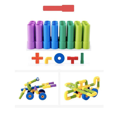 Пъзел тип игра на многоцветни части, 120 броя, ABS