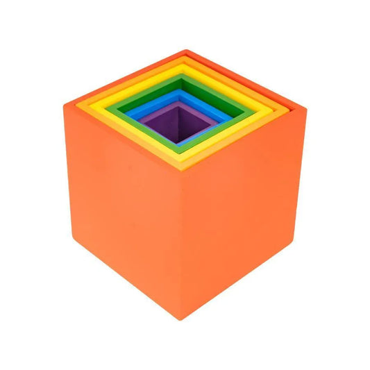 Игра тип пъзел Square Rainbow, многоцветна, 6 парчета, дърво