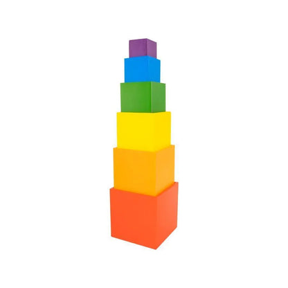 Игра тип пъзел Square Rainbow, многоцветна, 6 парчета, дърво