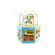 Образователна играчка Montessori Hexagonal Wood 8 в 1, 38 cm, многоцветна