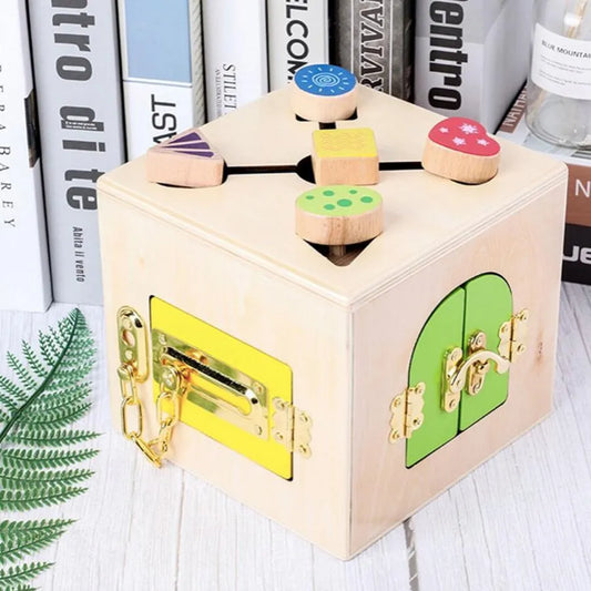 Montissori Multivori Multifultial Educative Typer Type Magic Lock Cube, 6 парчета, многоцветни и метални