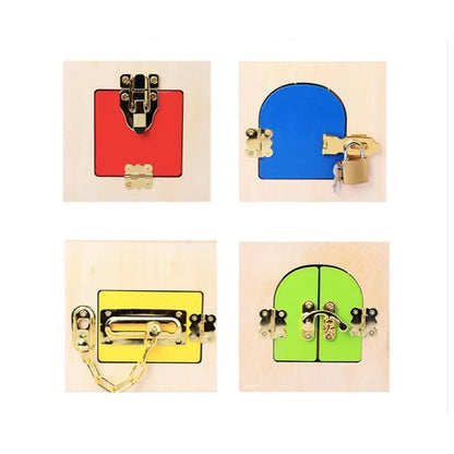 Montissori Multivori Multifultial Educative Typer Type Magic Lock Cube, 6 парчета, многоцветни и метални