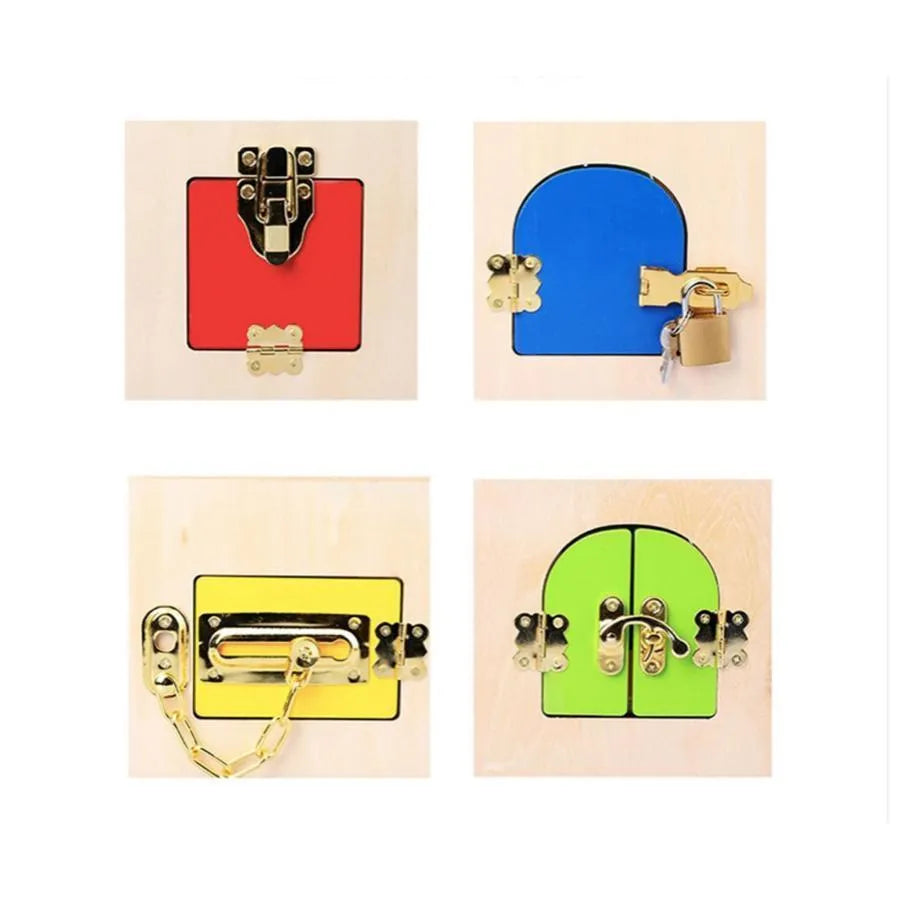 Montissori Multivori Multifultial Educative Typer Type Magic Lock Cube, 6 парчета, многоцветни и метални