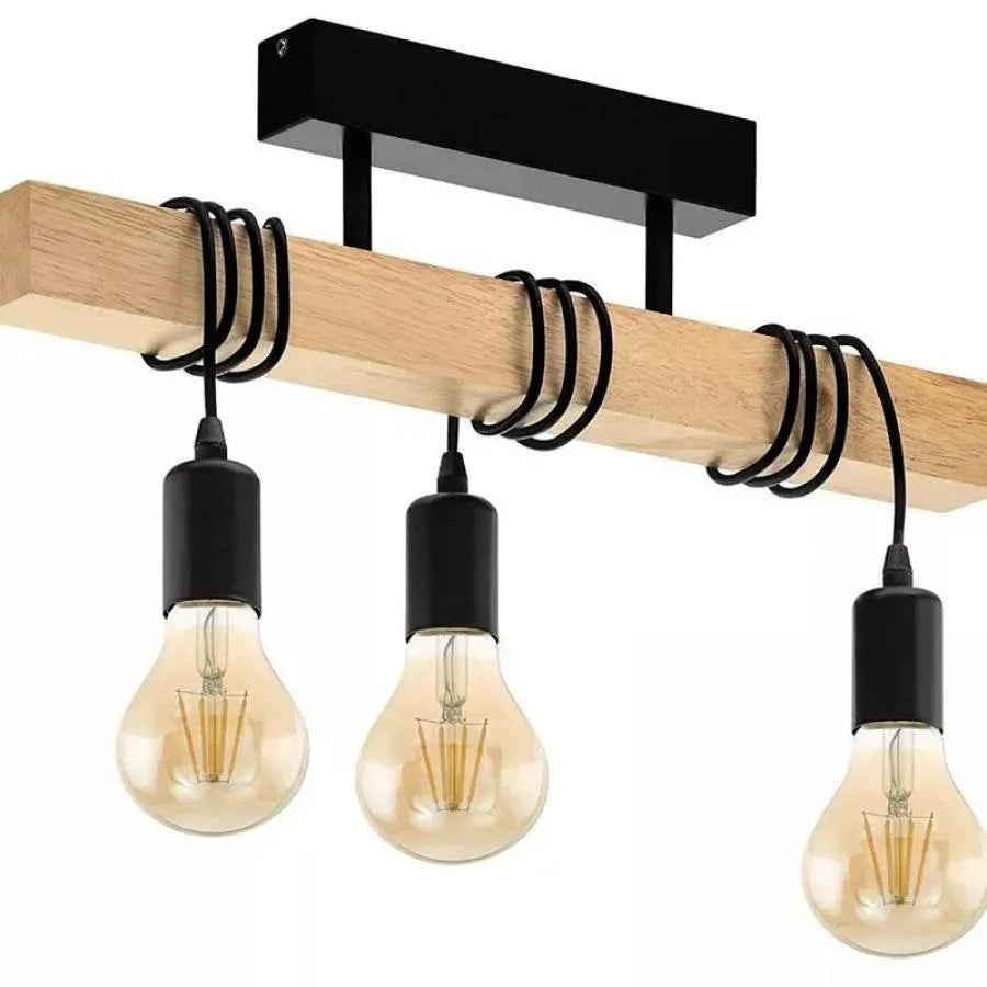 Ema Chandelier, 3*E27, кафяв, метал и дърво