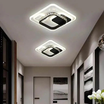 LED полилей с кристал Ariella 40W, квадрат, студена/гореща/неутрална светлина, черно