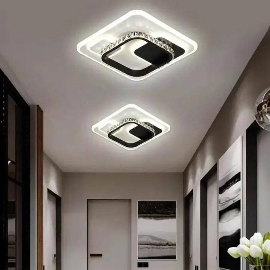 LED полилей с кристал Ariella 40W, квадрат, студена/гореща/неутрална светлина, черно