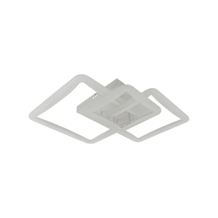 LED полилей с дистанционно управление Prayyda 120W, 3 квадрата, студена/гореща/неутрална светлина, проклет, бял
