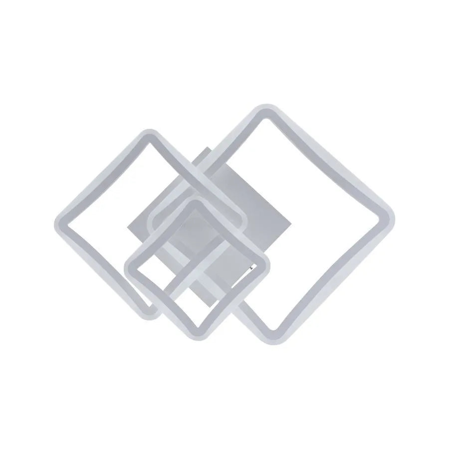 LED полилей с дистанционно управление Prayyda 120W, 3 квадрата, студена/гореща/неутрална светлина, проклет, бял