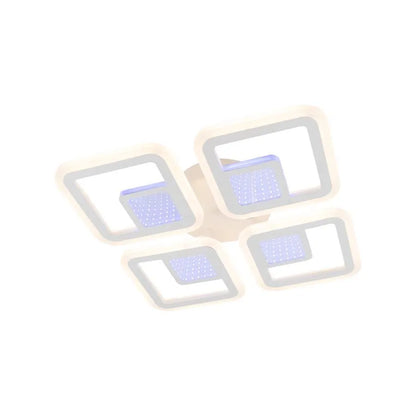 LED полилей с дистанционно управление Chai 104W, 4 квадрата, студена/гореща/неутрална светлина, нестабилна, бяла
