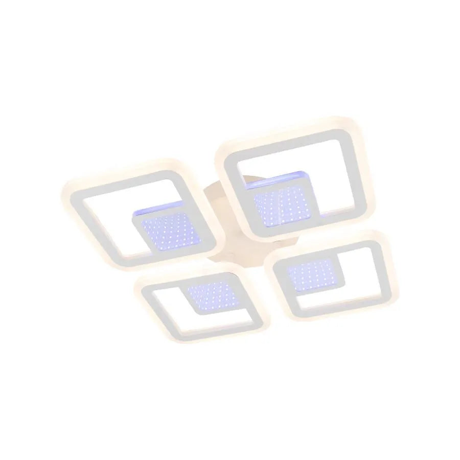 LED полилей с дистанционно управление Chai 104W, 4 квадрата, студена/гореща/неутрална светлина, нестабилна, бяла