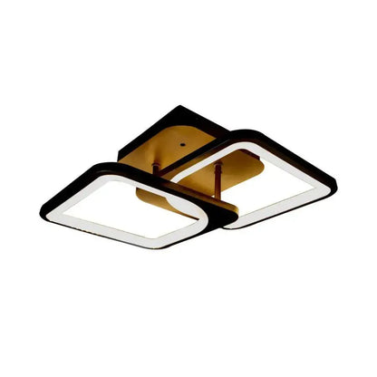 LED полилей с дистанционно управление, Zoe, 2 квадрата, 39W, студена/гореща/неутрална светлина, недобросъвестно, черно