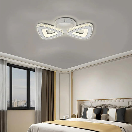 LED LED CLEON CLANDELIER с дистанционно управление, 2.4GHz, 56W, акрил и кристал, бял