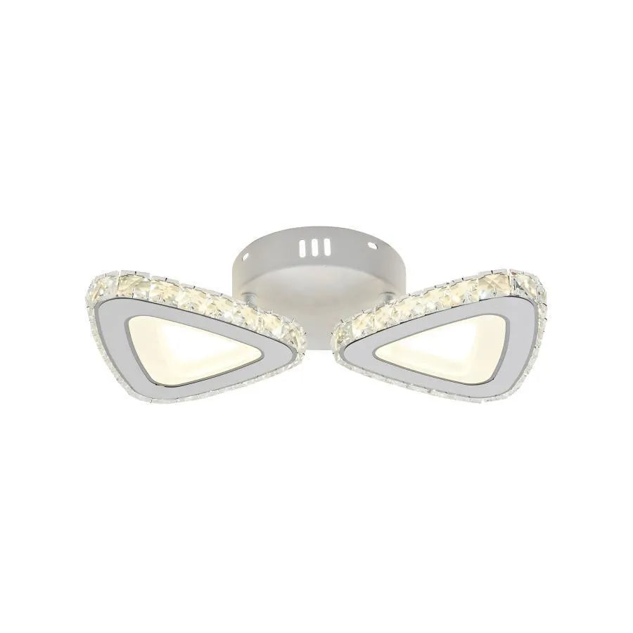 LED LED CLEON CLANDELIER с дистанционно управление, 2.4GHz, 56W, акрил и кристал, бял
