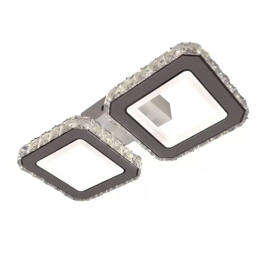 LED полилей с дистанционно управление на Quadris, 24W, 2 квадрата, студена/гореща/неутрална светлина, нестабилна, бяла