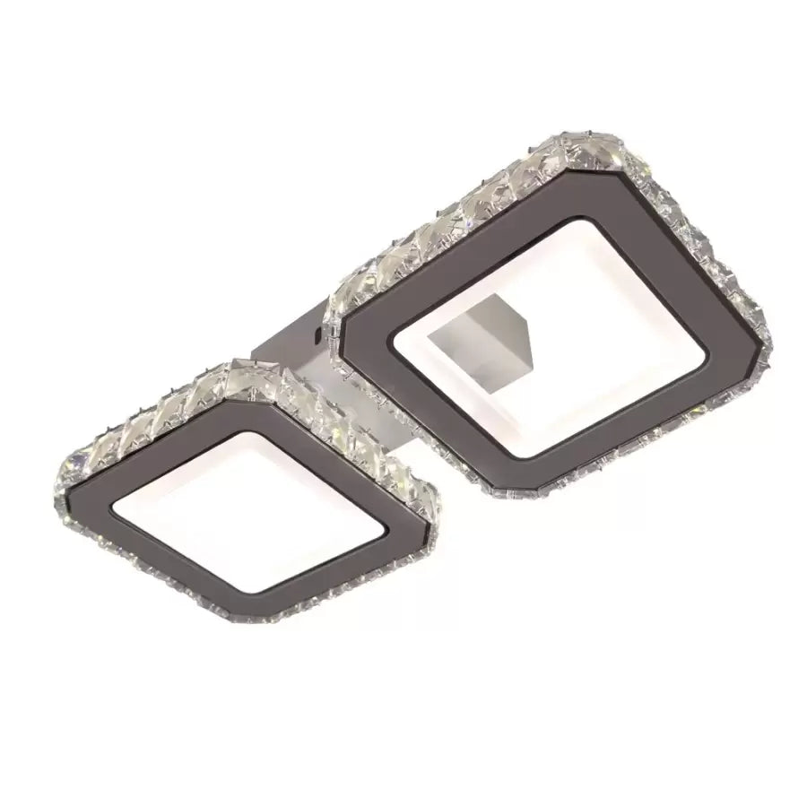 LED полилей с дистанционно управление и Quadris 24W кристал, 2 квадрата, студена/гореща/неутрална светлина, нестабилна, бяла