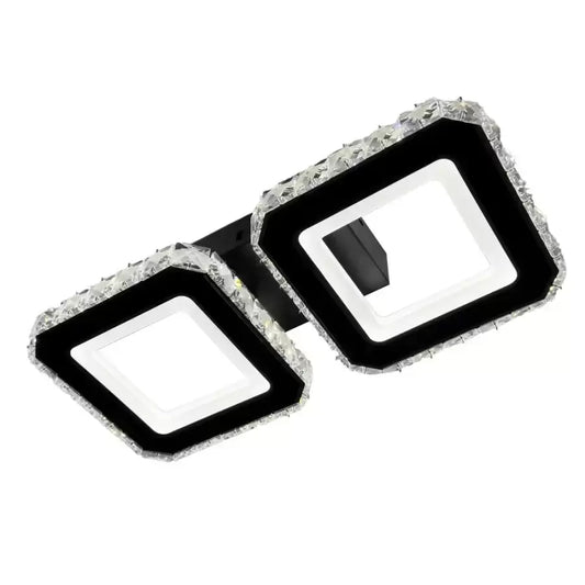 LED полилей с дистанционно управление на Quadris, 24W, 2 квадрата, студена/гореща/неутрална светлина, нестабилна, черна