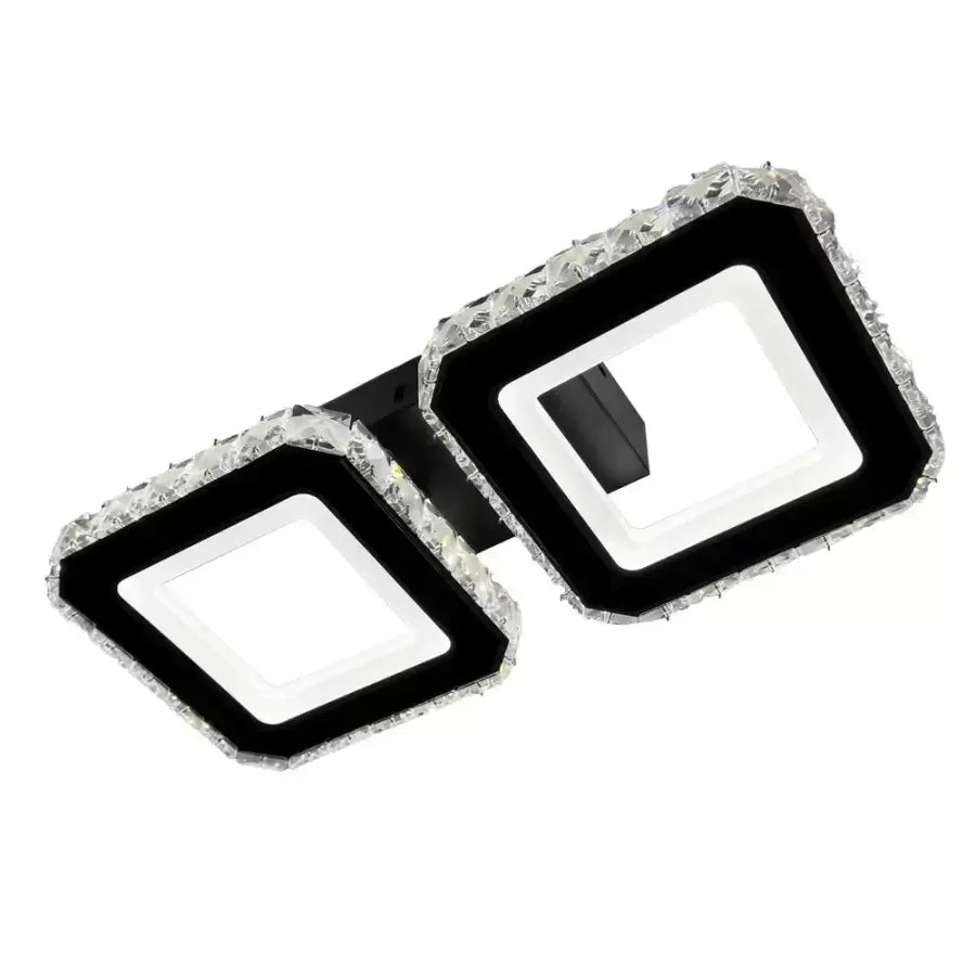 LED LED Crystal Quadris 24W, 2 квадрата, студена/гореща/неутрална светлина, нестабилна, черна