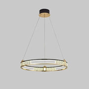 LED полилей, окачен с дистанционно управление и Crystal Roger 80W, 1 кръг, студена/гореща/неутрална светлина, нестабилно, лъскаво злато, регулируема височина