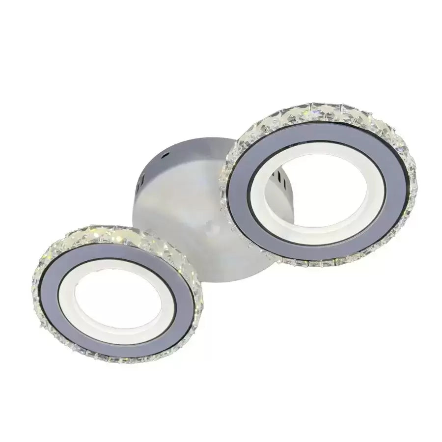 LED полилей с дистанционно управление и Crystal Nova Rotonda 29W, 2 кръга, студ/гореща/неутрална светлина, бяло