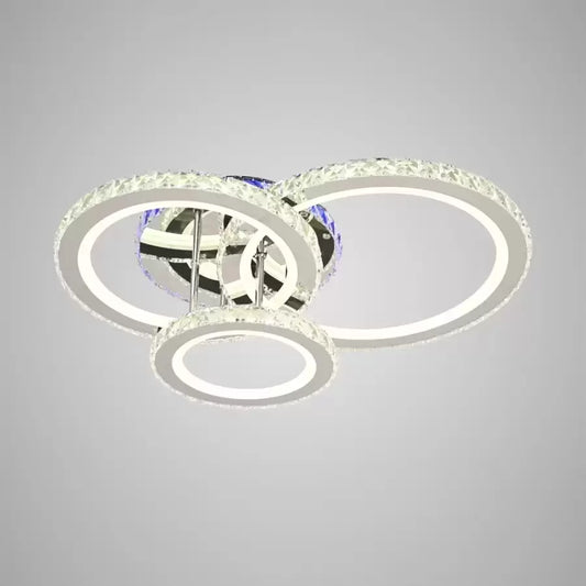 Lulus LED Nova Rondoda с кристали, 3 източника на светлина, RGB, дистанционно управление, 103W, лъскав хром