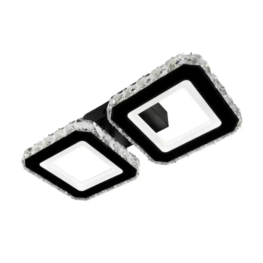 LED LED Crystal Quadris 24W, 2 квадрата, студена/гореща/неутрална светлина, нестабилна, черна