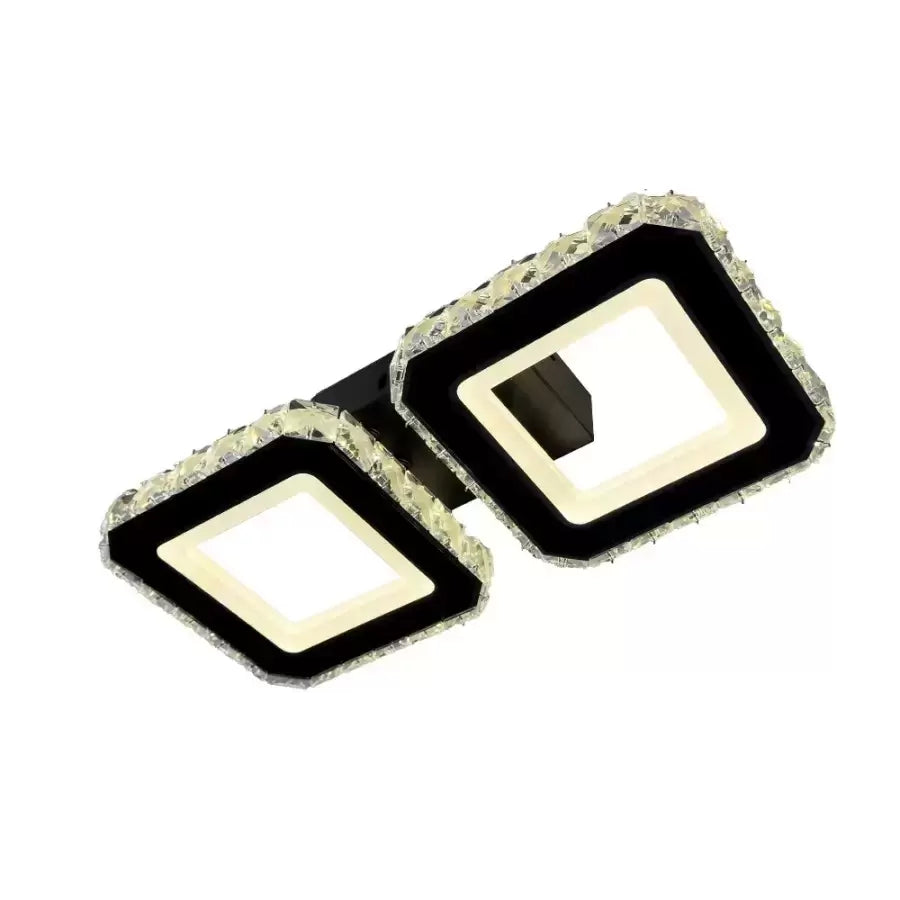 LED LED Crystal Quadris 24W, 2 квадрата, студена/гореща/неутрална светлина, нестабилна, черна