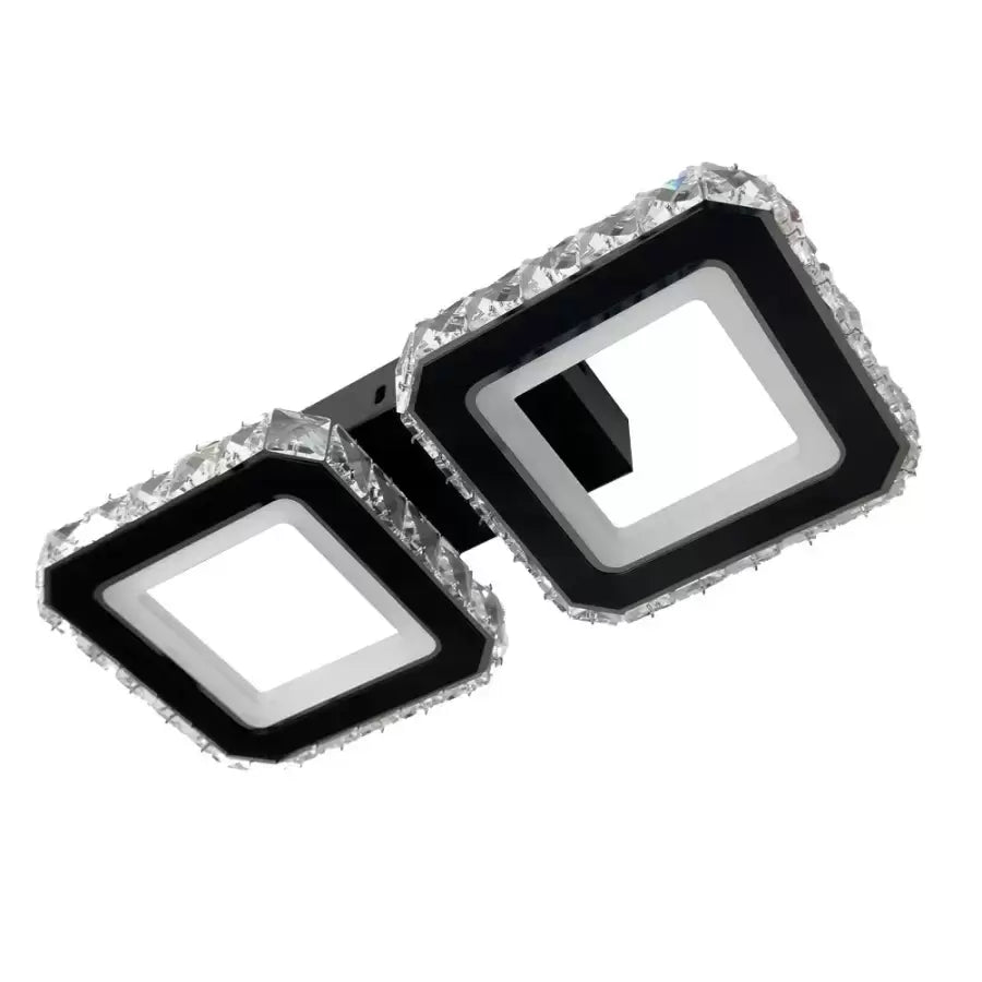 LED LED Crystal Quadris 24W, 2 квадрата, студена/гореща/неутрална светлина, нестабилна, черна