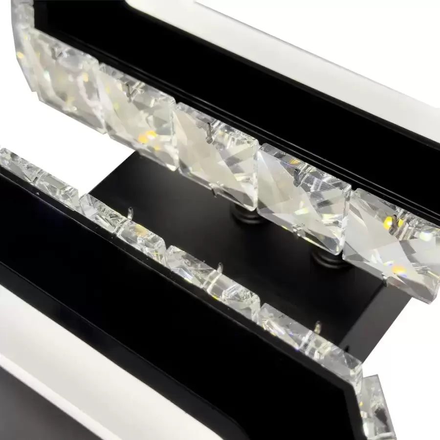 LED LED Crystal Quadris 24W, 2 квадрата, студена/гореща/неутрална светлина, нестабилна, черна