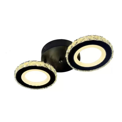LED полилей с дистанционно управление и Crystal Nova Rotonda 29W, 2 кръга, студена/гореща/неутрална светлина, нестабилна, черна