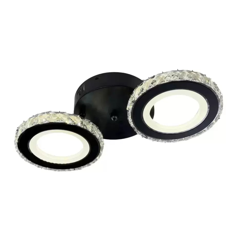LED полилей с дистанционно управление и Crystal Nova Rotonda 29W, 2 кръга, студена/гореща/неутрална светлина, нестабилна, черна