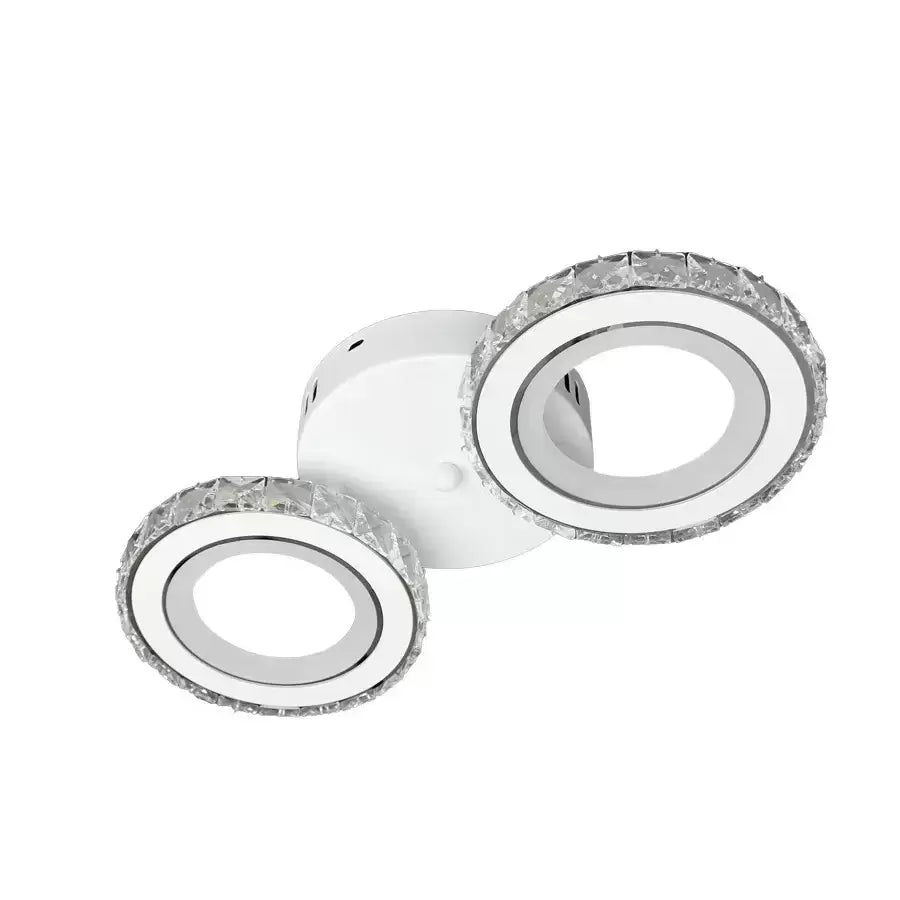 LED полилей с дистанционно управление и Crystal Nova Rotonda 29W, 2 кръга, студ/гореща/неутрална светлина, бяло