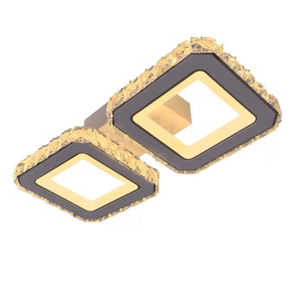 LED полилей с дистанционно управление и Quadris 24W кристал, 2 квадрата, студена/гореща/неутрална светлина, нестабилна, бяла