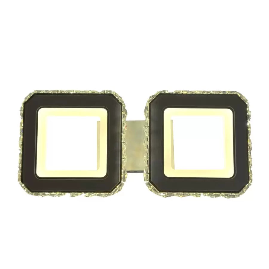 LED полилей с дистанционно управление и Quadris 24W кристал, 2 квадрата, студена/гореща/неутрална светлина, нестабилна, бяла