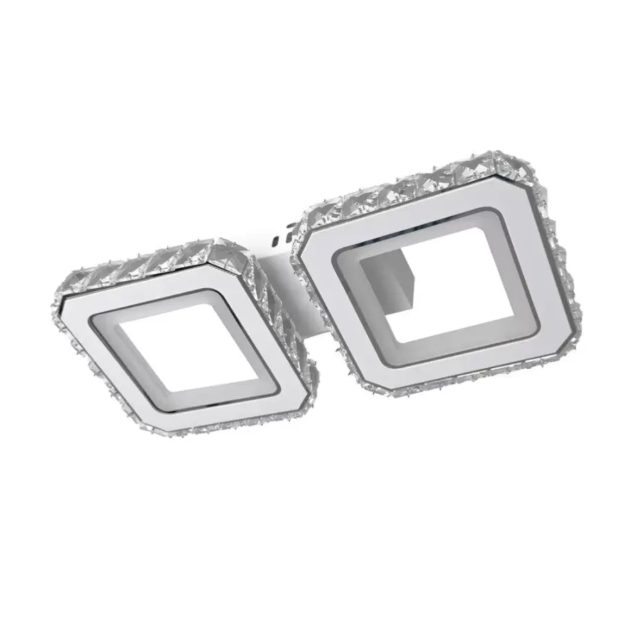 LED полилей с дистанционно управление и Quadris 24W кристал, 2 квадрата, студена/гореща/неутрална светлина, нестабилна, бяла