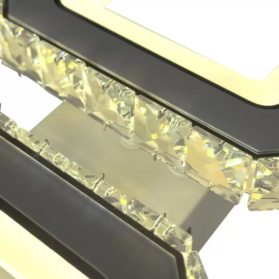 LED полилей с дистанционно управление и Quadris 24W кристал, 2 квадрата, студена/гореща/неутрална светлина, нестабилна, бяла