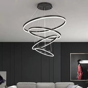 LED похот, окачена с дистанционно управление на Azariah 112W, 4 кръга, студена/гореща/неутрална светлина, нестабилна, черна, регулируема височина