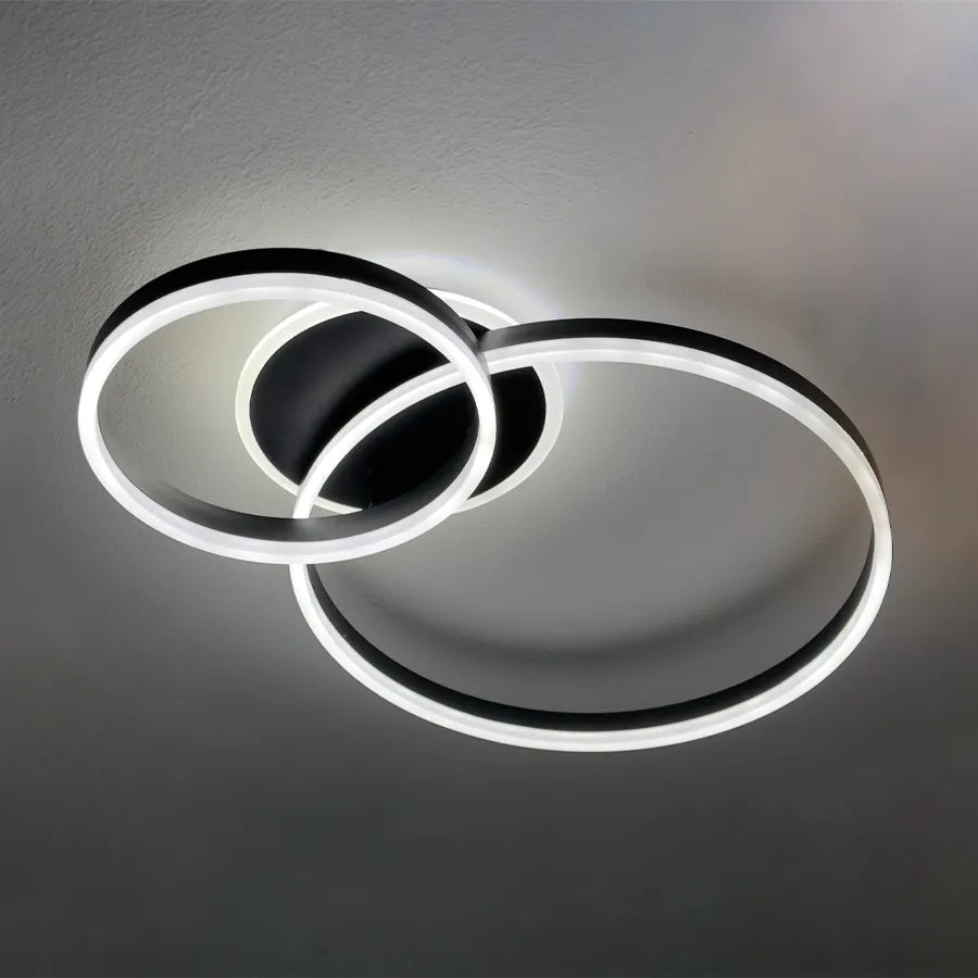 LED полилей с дистанционно управление на Hailey, 71W, 2 кръга, студена/гореща/неутрална светлина, недобросъвестно, черно