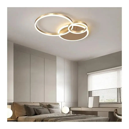 LED полилей с дистанционно управление MYRENE 110W, 2 кръга, студена/топла/неутрална светлина, димиране, златни LED полилеи с дистанционно управление Заглавие по подразбиране Alessandro Design