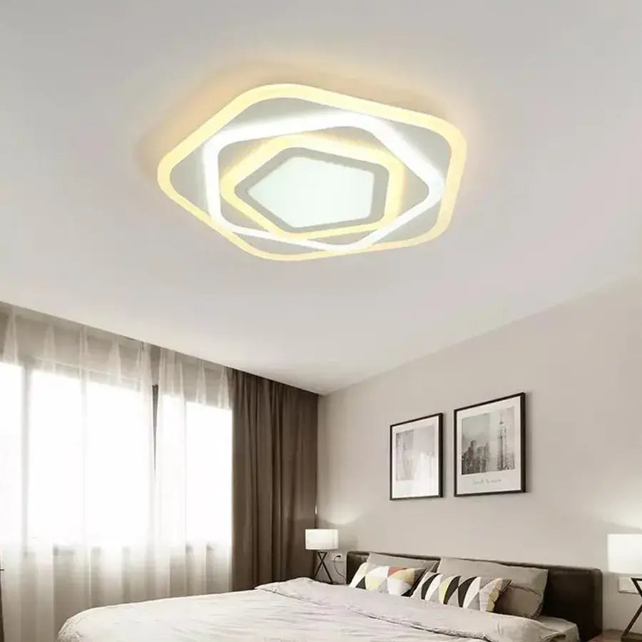 LED Lud с дистанционно управление на Пентагона, 59W, студена/гореща/неутрална светлина, бяло