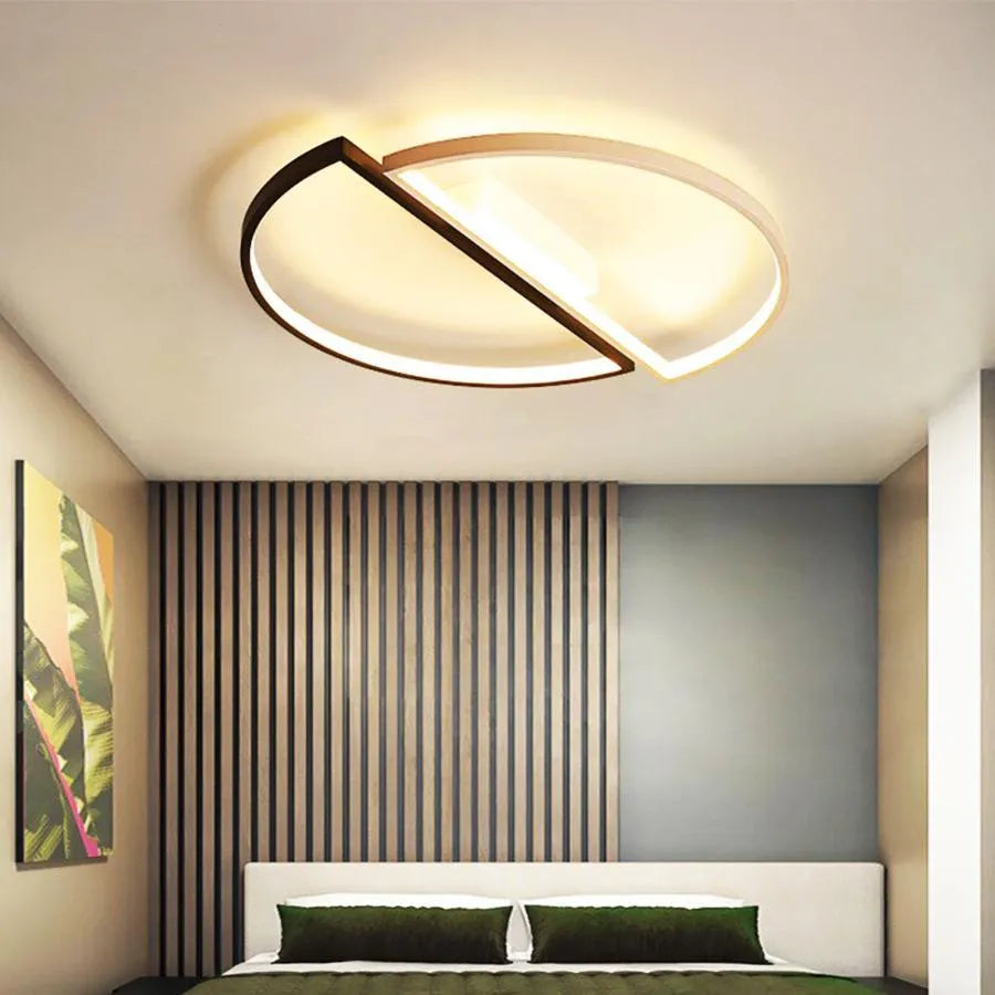 LED светодиоден вектор Arcus, Semicircles, 35W, метални, устойчиви, студени/горещи/неутрални, черни с бял, модерен дизайн