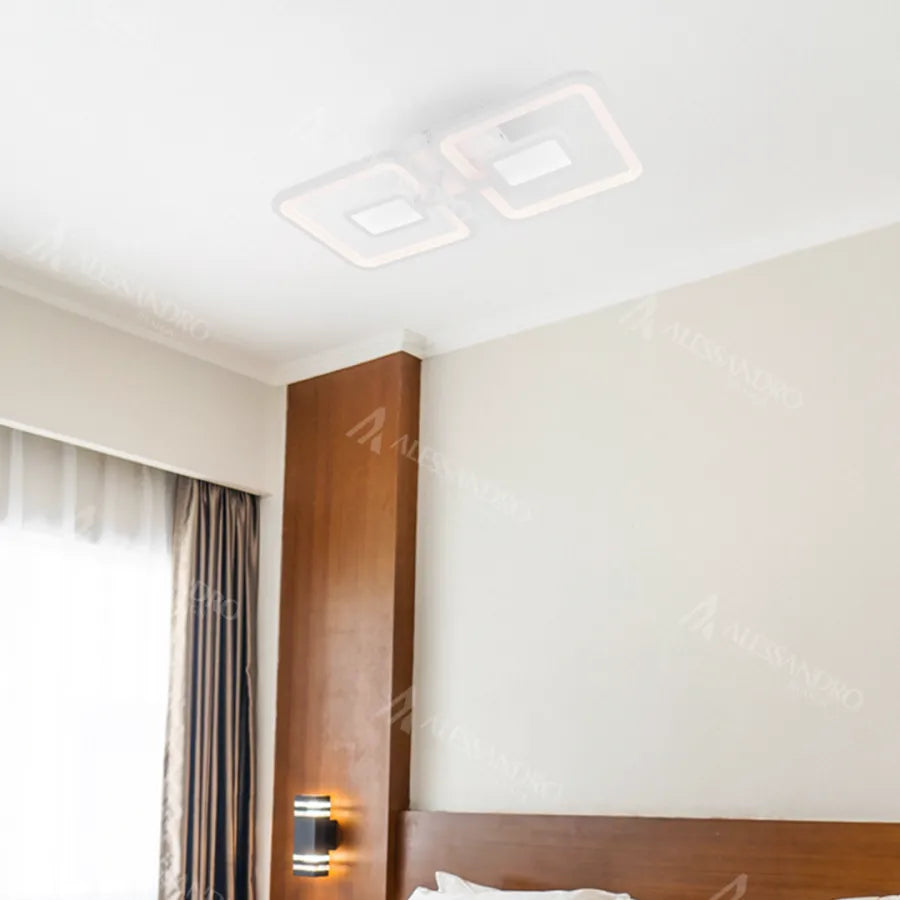 LED похот на дистанционно управление, Felix, 2 квадрата, 77W, студена/гореща/неутрална светлина, нестабилна, бяла