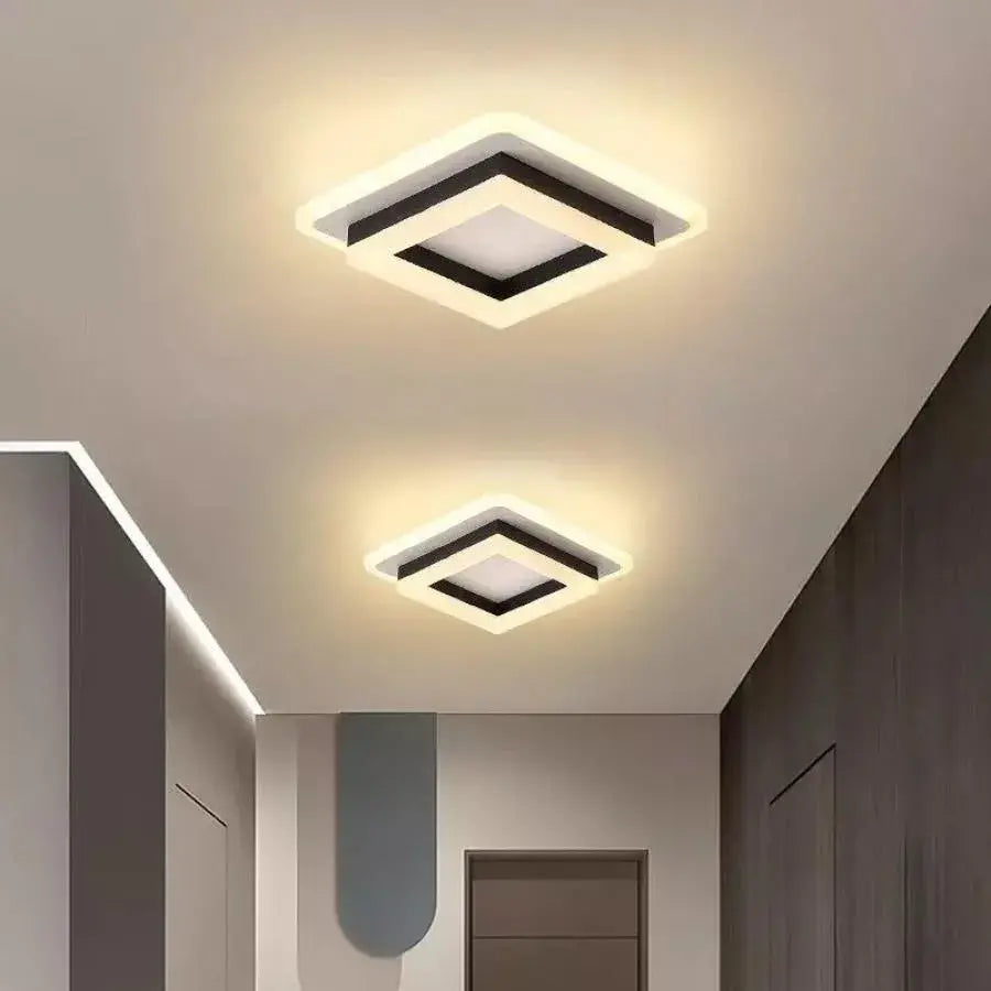Модерен 29W LED полилей, дължина 20 см, квадрат, студена/гореща/неутрална светлина, черна