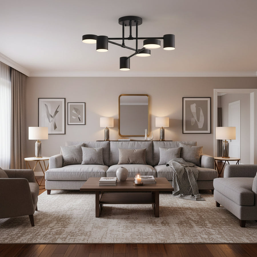 LED LED Galios 72W, 6 предмета, студена/гореща/неутрална светлина, черна