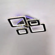 LED LED TERRANO с кристали, 4 квадрата, RGB, с дистанционно управление, 162W, черно и неръждаемо