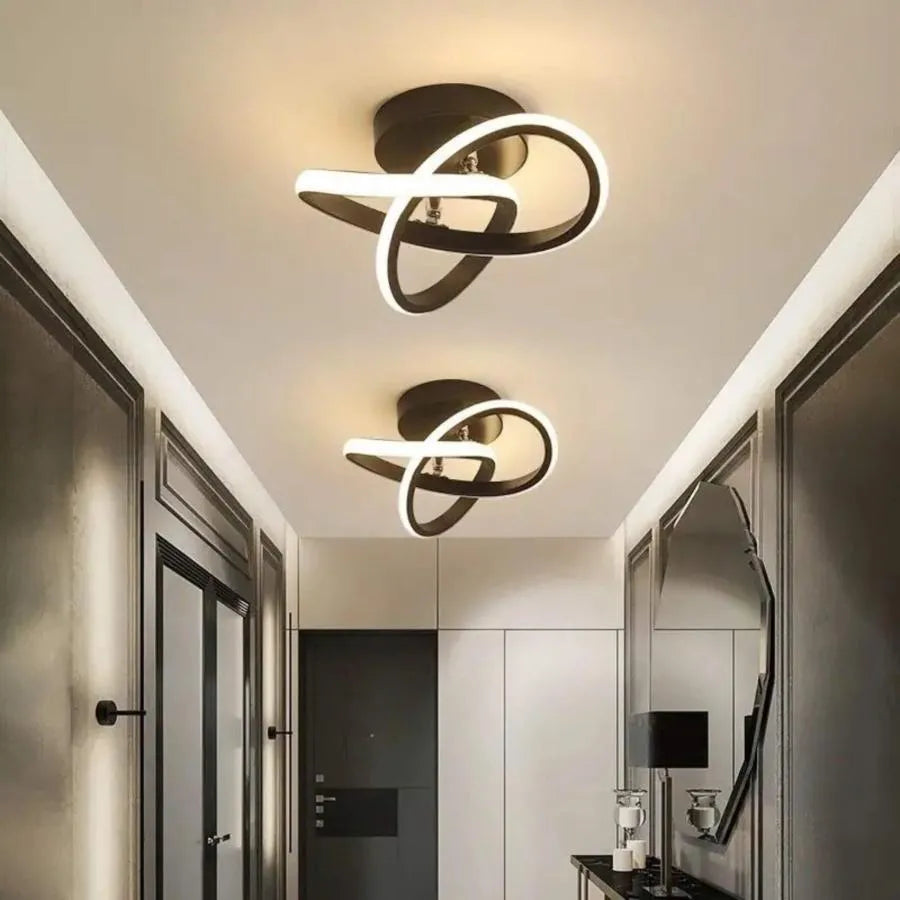 LED LED VERTEX FLOW, 24W, вълнообразна, студена/гореща/неутрална светлина, черна