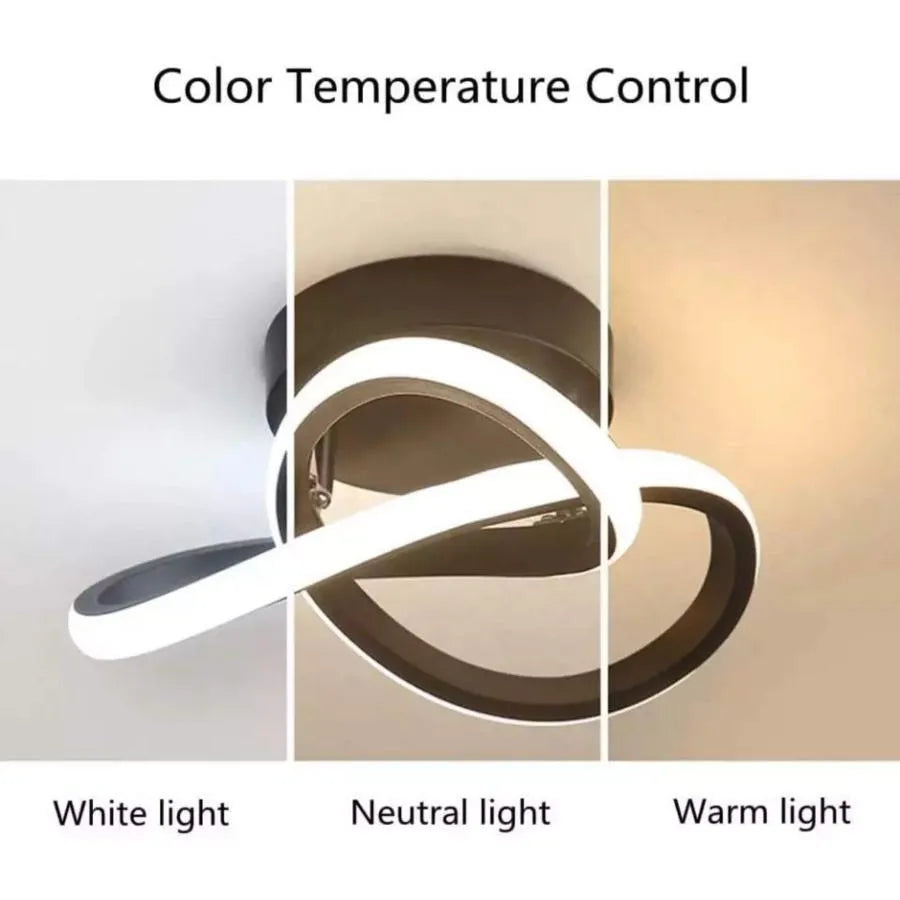 LED LED VERTEX FLOW, 24W, вълнообразна, студена/гореща/неутрална светлина, черна